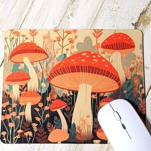Cottagecore Mushroom Design mouse pad 8.7 in x 7 in Slip Resistant